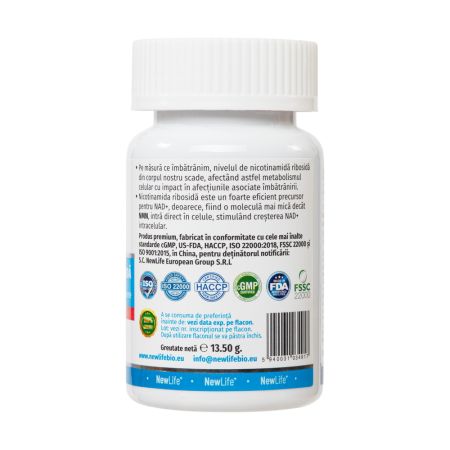 Nicotinamida Ribosida, 300 mg, 30 capsule gastrorezistente, Newlife+ 700363