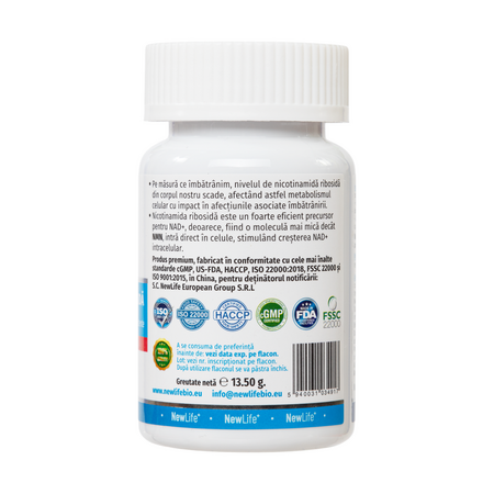 Nicotinamida Ribosida, 300 mg, 30 capsule gastrorezistente, Newlife+ 700363