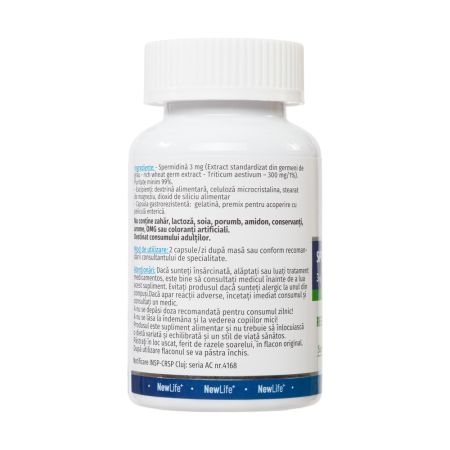 Spermidina Forte, 3 mg, 60 capsule gastro-rezistente, Newlife+ 700388