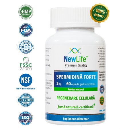 Spermidina Forte, 3 mg, 60 capsule gastro-rezistente, Newlife+ 700386