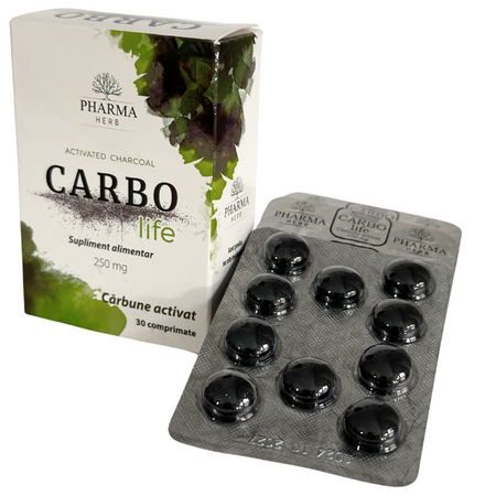 Carbune activat Carbo Life, 30 comprimate, Pharma Herb 646950