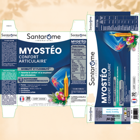 Myosteo Confort Articulaire, 20 fiole x 10 ml, Santarome 749250