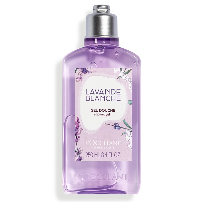 Gel de dus cu extract de lavanda White Lavender, 250 ml, L'Occitane
