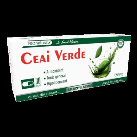 Ceai Verde, 30 capsule, Pro Natura