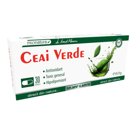 Ceai Verde, 30 capsule, Pro Natura