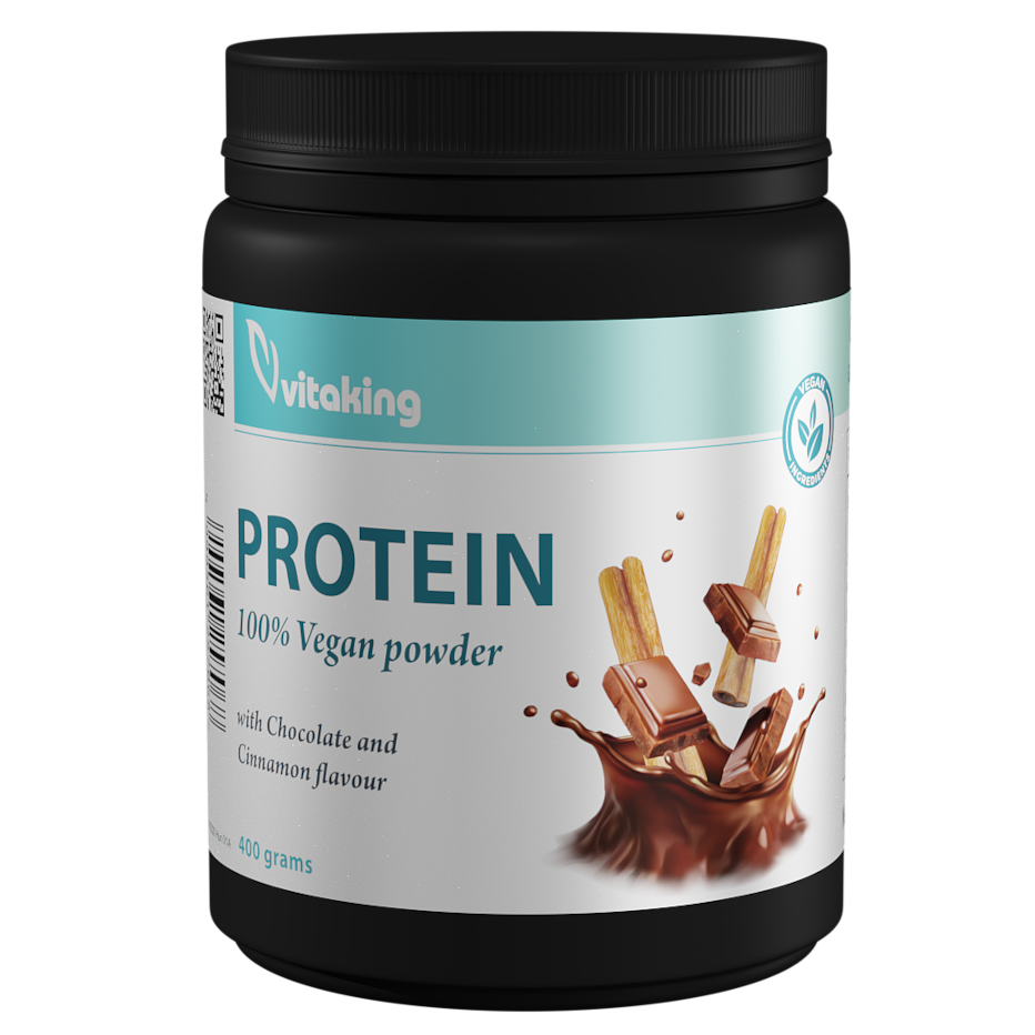 Proteina ​​vegetala cu aroma de scortisoara si ciocolata, 400 g, Vitaking