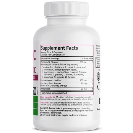 Probiotic Plus Prebiotic pentru femei, 50 miliarde CFU, 60 capsule vegetariene, Bronson 647626