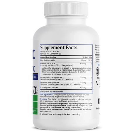 Probiotic Plus Prebiotic pentru barbati, 50 miliarde CFU, 60 capsule vegetariene, Bronson 647631