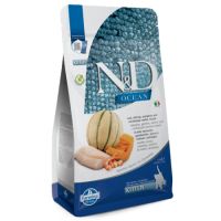 Hrana uscata cu cod, creveti, dovleac si pepene galben pentru pisici N&D Ocean, 1500 g, Farmina