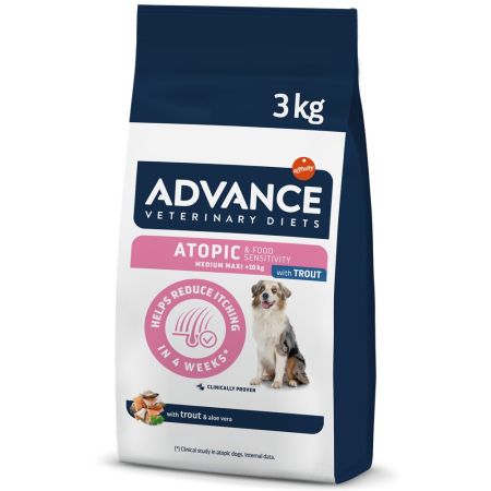 Hrana uscata pentru caini cu pastrav si aloe vera Atopic Derma Care, 3 kg, Advance Veterinary Diets 657290