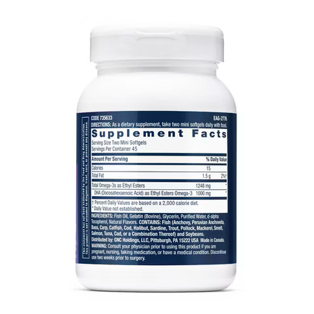 Triple Strenght DHA 1000 Mini (735633), 90 mini capsule, GNC 723041