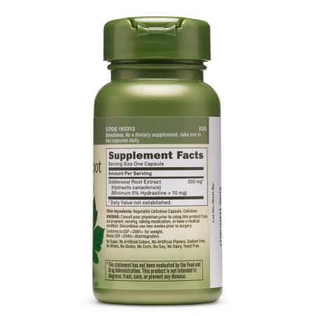 Goldenseal Herbal Plus (193312), 200 mg, 50 Capsule, GNC 647971