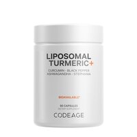 Turmeric lipozomal fermentat cu piper negru, curcumin si ghimbir CodeAge, 90 capsule, GNC
