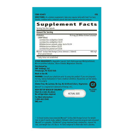 Probiotic pentru controlul greutatii Weight Loss Probiotic Total Lean, 30 capsule, GNC 648033