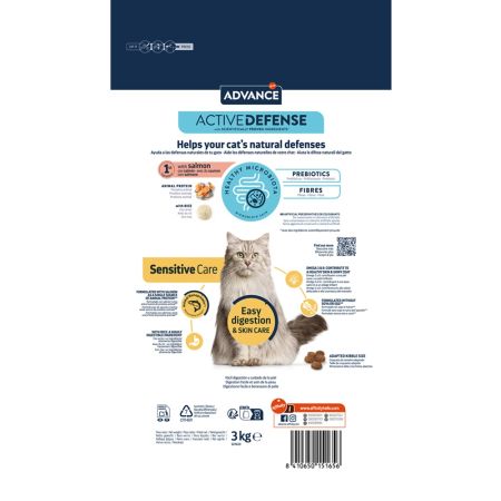 Hrana uscata pentru pisici cu somon Sensitive, 3 kg, Advance Veterinary Diets 648418