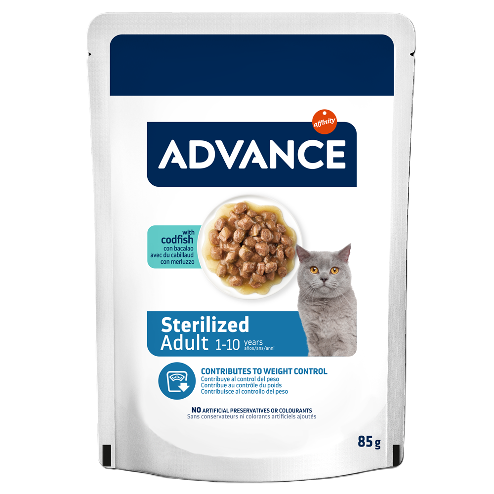 Hrana umeda cu cod pentru pisici adulte sterilizate, 85 g, Advance Veterinary Diets