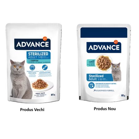 Hrana umeda cu cod pentru pisici adulte sterilizate, 85 g, Advance Veterinary Diets 658772