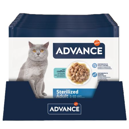 Hrana umeda cu cod pentru pisici adulte sterilizate, 4x85 g, Advance Veterinary Diets