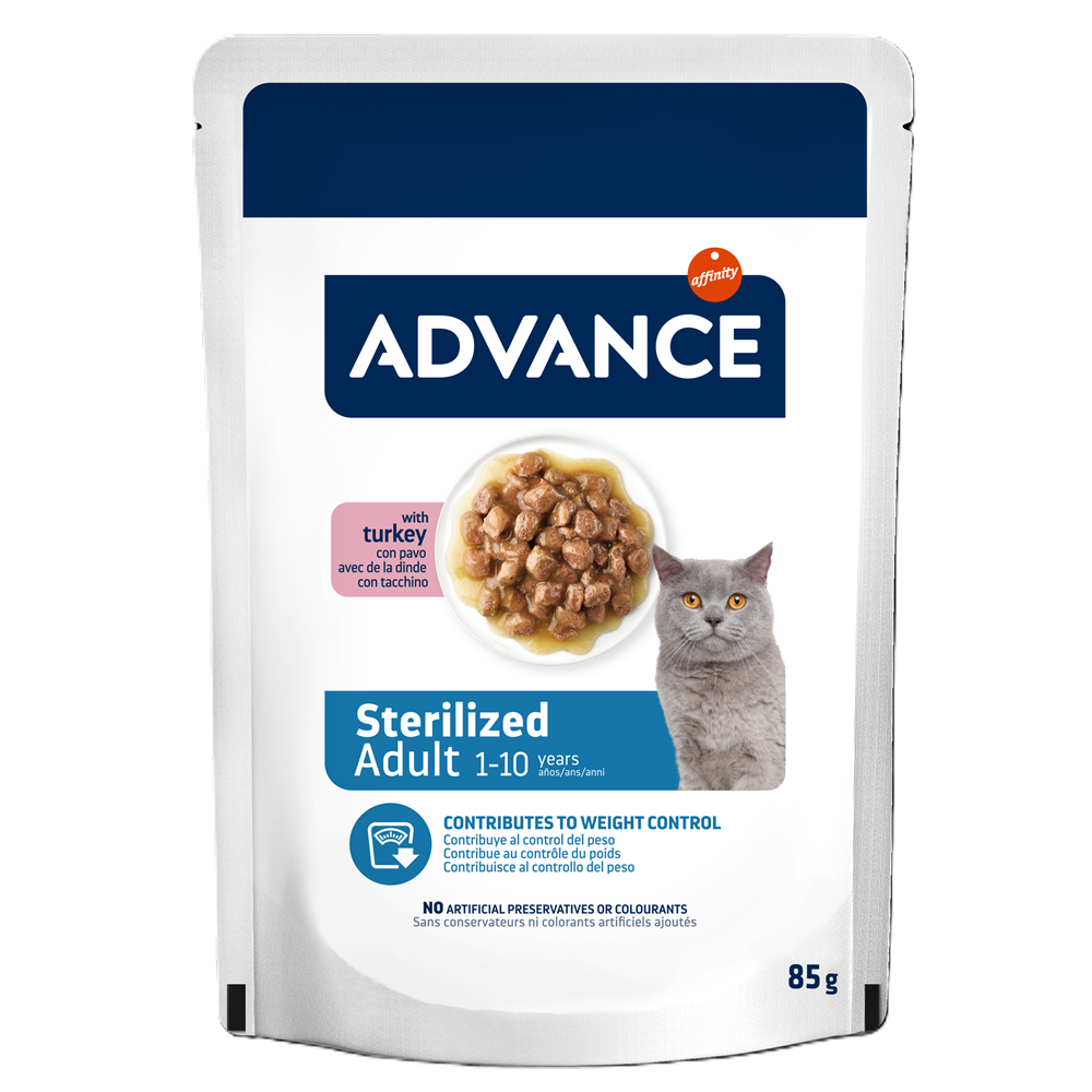 Hrana umeda cu curcan pentru pisici adulte sterilizate, 85 g, Advance Veterinary Diets