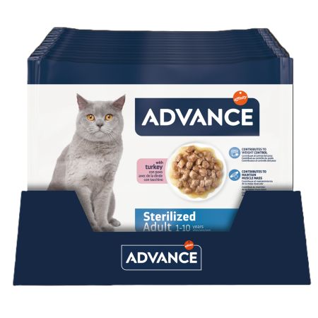 Hrana umeda cu curcan pentru pisici adulte sterilizate, 4x85 g, Advance Veterinary Diets