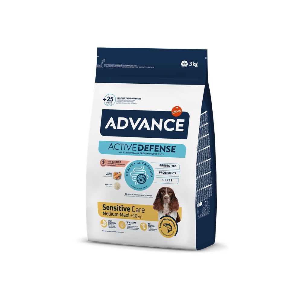Hrana uscata cu somon si orez pentru caini Sensitive, 3 kg, Advance Veterinary Diets