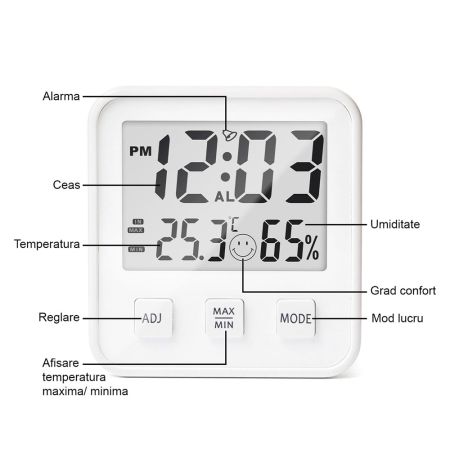 Termo-higrometru pentru camera Hygro, Vitammy 648577