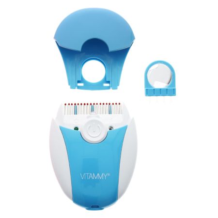 Pieptene electric pentru exterminarea paduchilor cu led albastru, Vitammy 648581