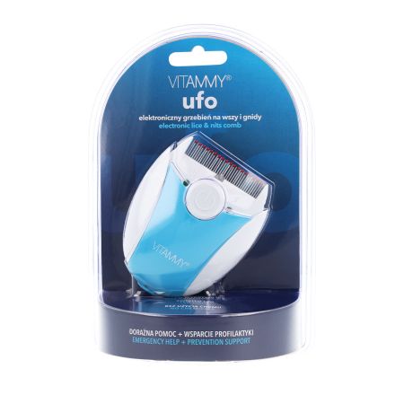 Pieptene electric pentru exterminarea paduchilor cu led albastru, Vitammy 648580