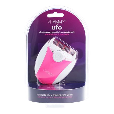 Pieptene electric pentru exterminarea paduchilor cu led roz, Vitammy 648583