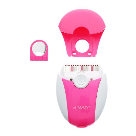 Pieptene electric pentru exterminarea paduchilor cu led roz, Vitammy 648584