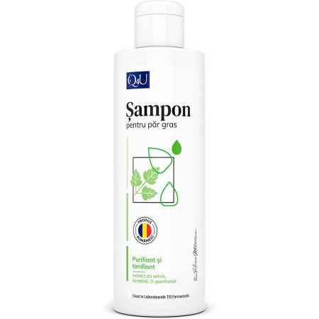 Sampon pentru par gras cu urzica Q4U, 250 ml, Tis Farmaceutic