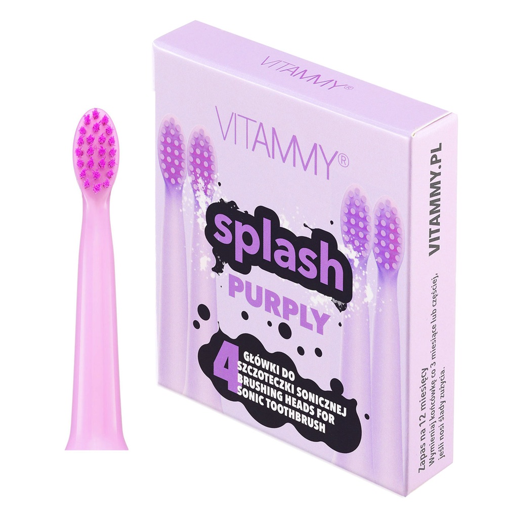 Set 4 reserve periuta de dinti Splash Purply, Vitammy