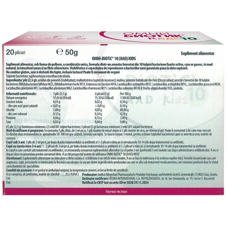 Omni Biotic 10 Kids, 20 plicuri, Vedra 721939