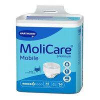 Slip pentru incontinentaurinara 6 picaturi MoliCare Premium Mobile, Marimeam M 80-120 cm, 14 bucati, Hartmann