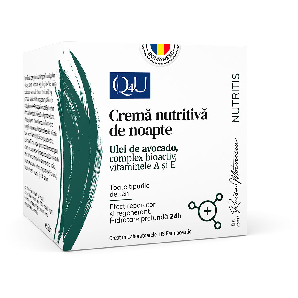 Crema nutritiva pentru noapte Nutritis Q4U, 50 ml, Tis Farmaceutic