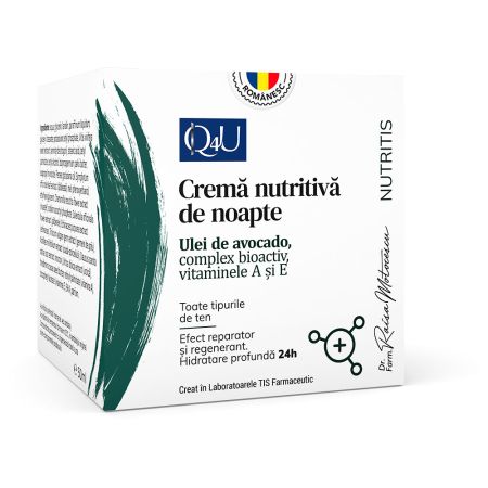 Crema nutritiva pentru noapte Nutritis Q4U, 50 ml, Tis Farmaceutic