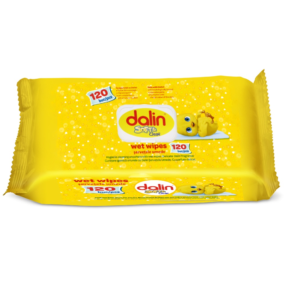 Servetele umede Soft & Clean, 120 bucati, Dalin