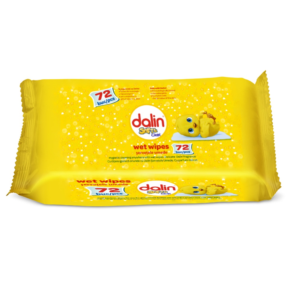Servetele umede Soft & Clean, 72 bucati, Dalin