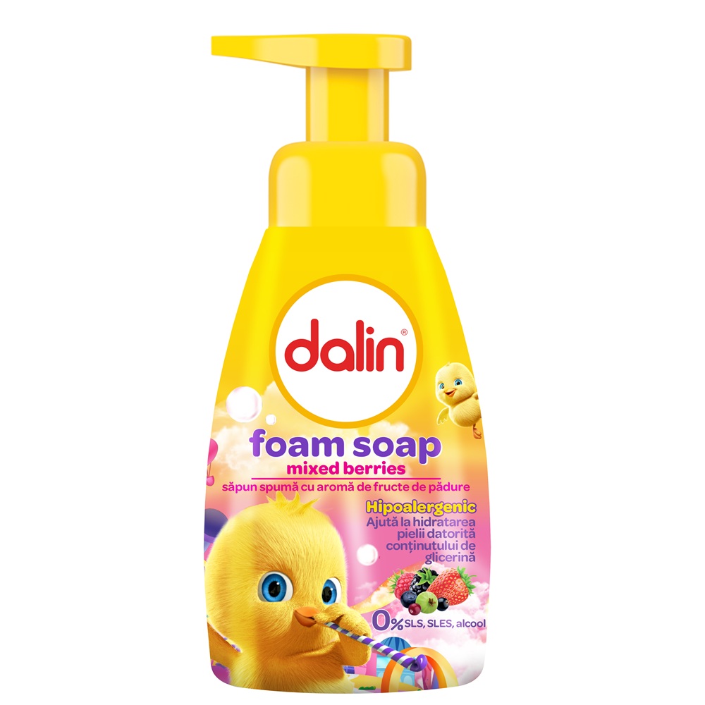 Sapun tip spuma pentru corp cu fructe de padure, 200 ml, Dalin