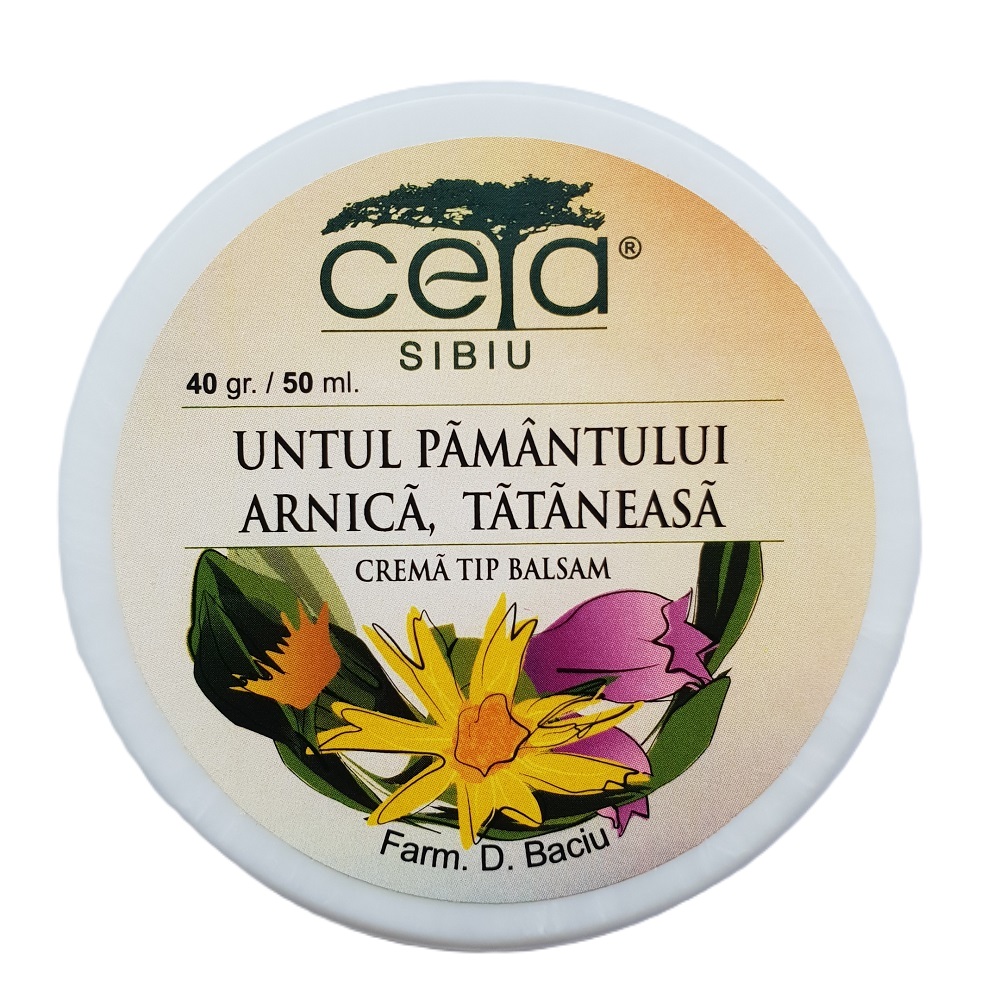 Crema tip balsam cu Untul Pamantului, Tataneasa si Arnica, 40 g, Ceta Sibiu