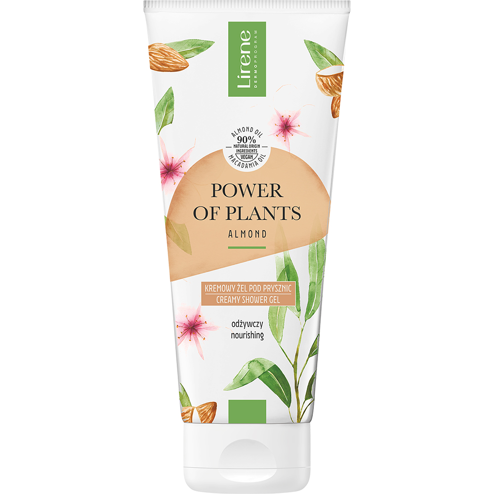 Gel de dus hranitor cu extract de migdale Power of plants, 200 ml, Lirene