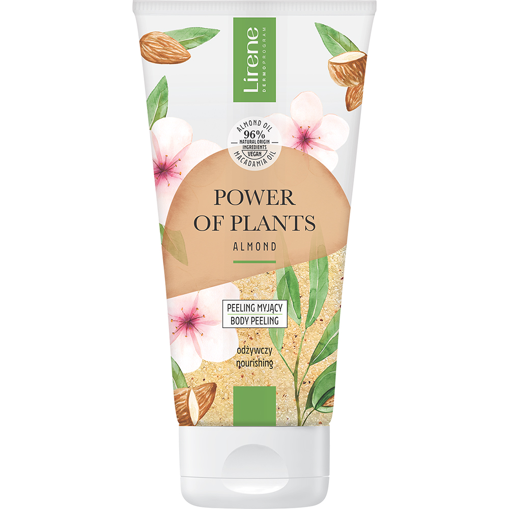 Exfoliant hranitor cu extract de migdale pentru corp Power of plants, 200 ml, Lirene