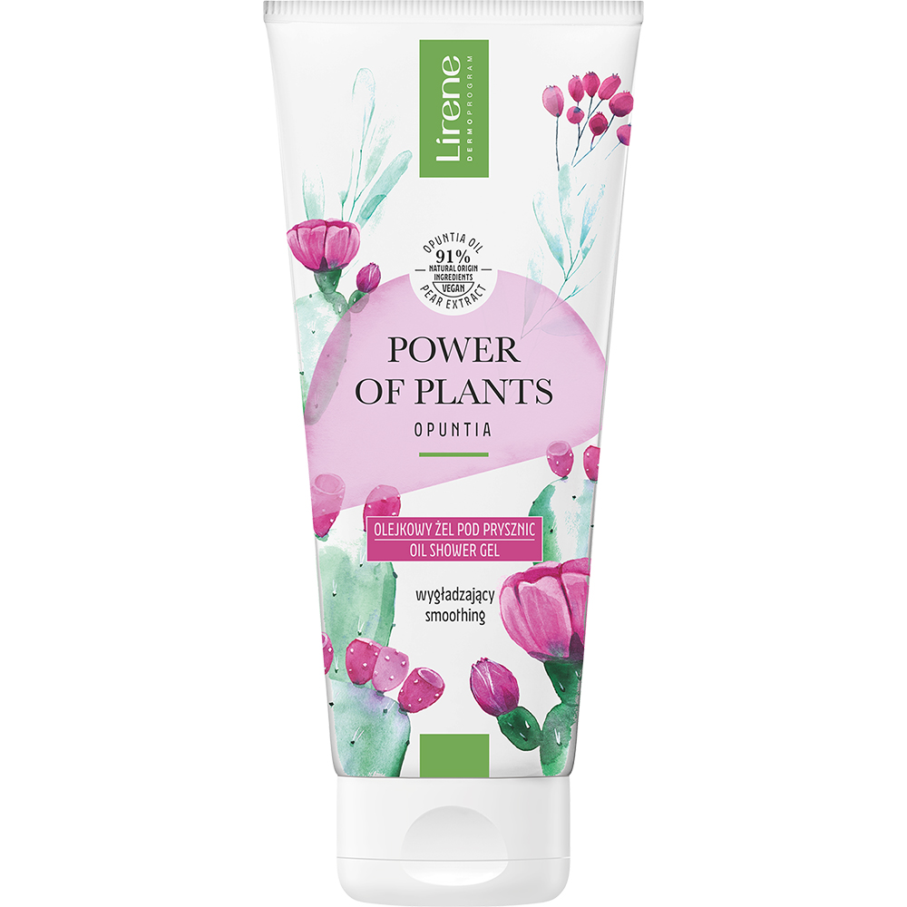 Gel de dus pentru netezire cu extract de opuntia Power of plants, 200 ml, Lirene