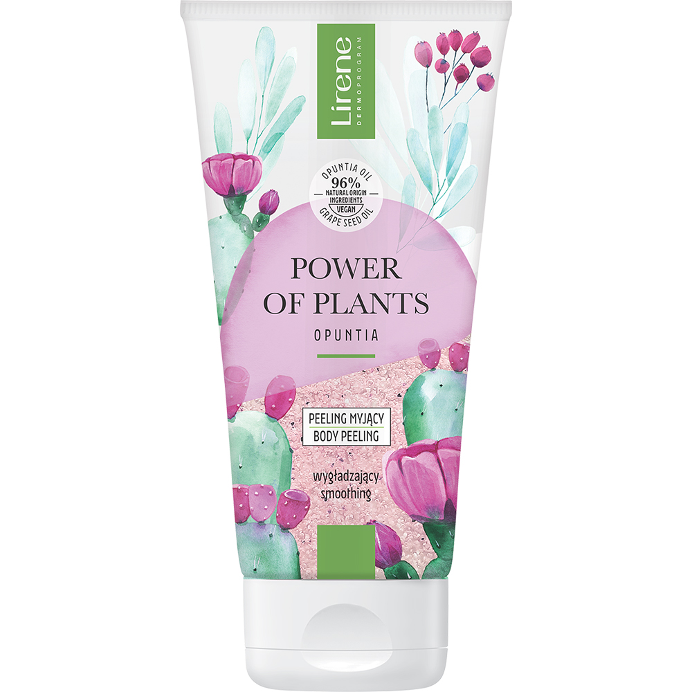 Exfoliant de corp pentru netezire cu extract de opuntia Power of plants, 175 ml, Lirene