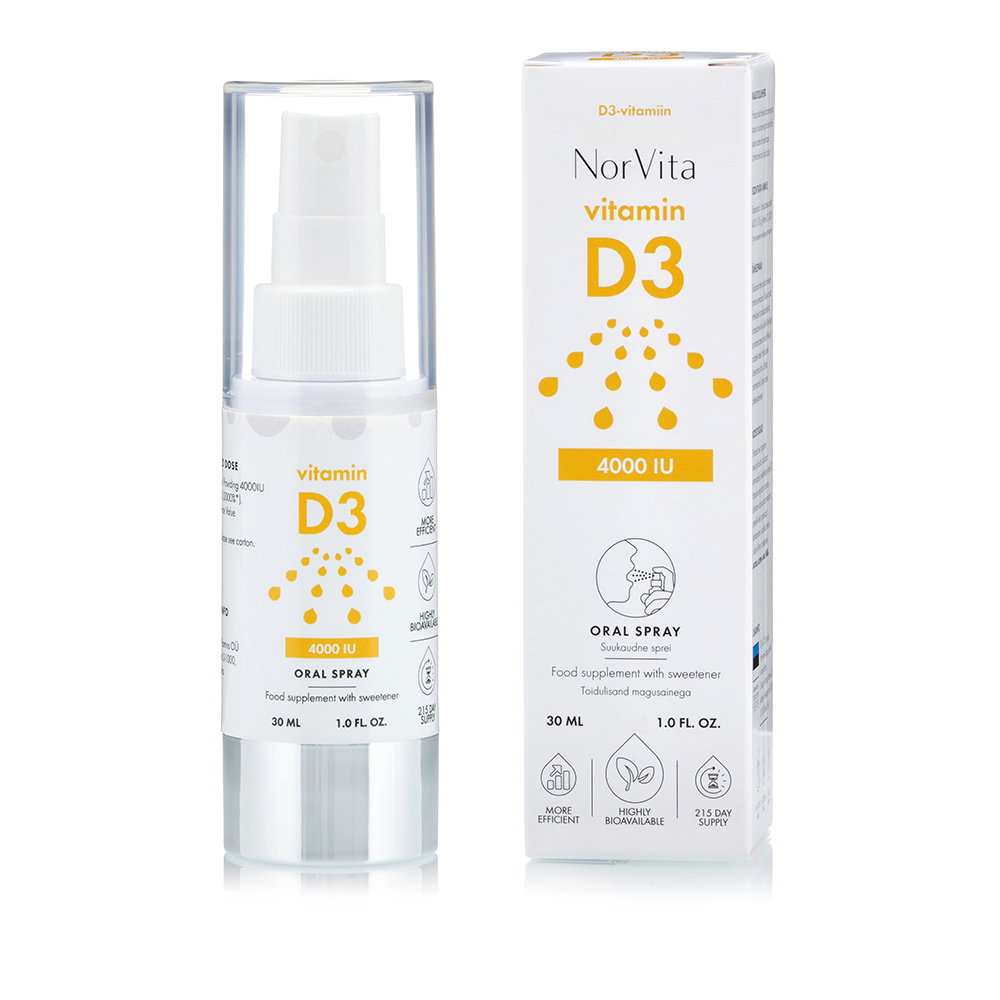 Spray oral cu Vitamina D3, 4000 UI, 30 ml, Norvita