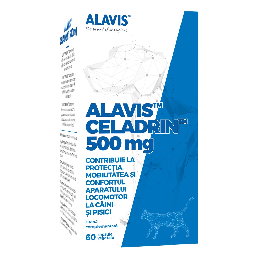 Suplimente pentru articulatii destinate cainilor si pisicilor Celadrin, 500 mg, 60 capsule, Alavis
