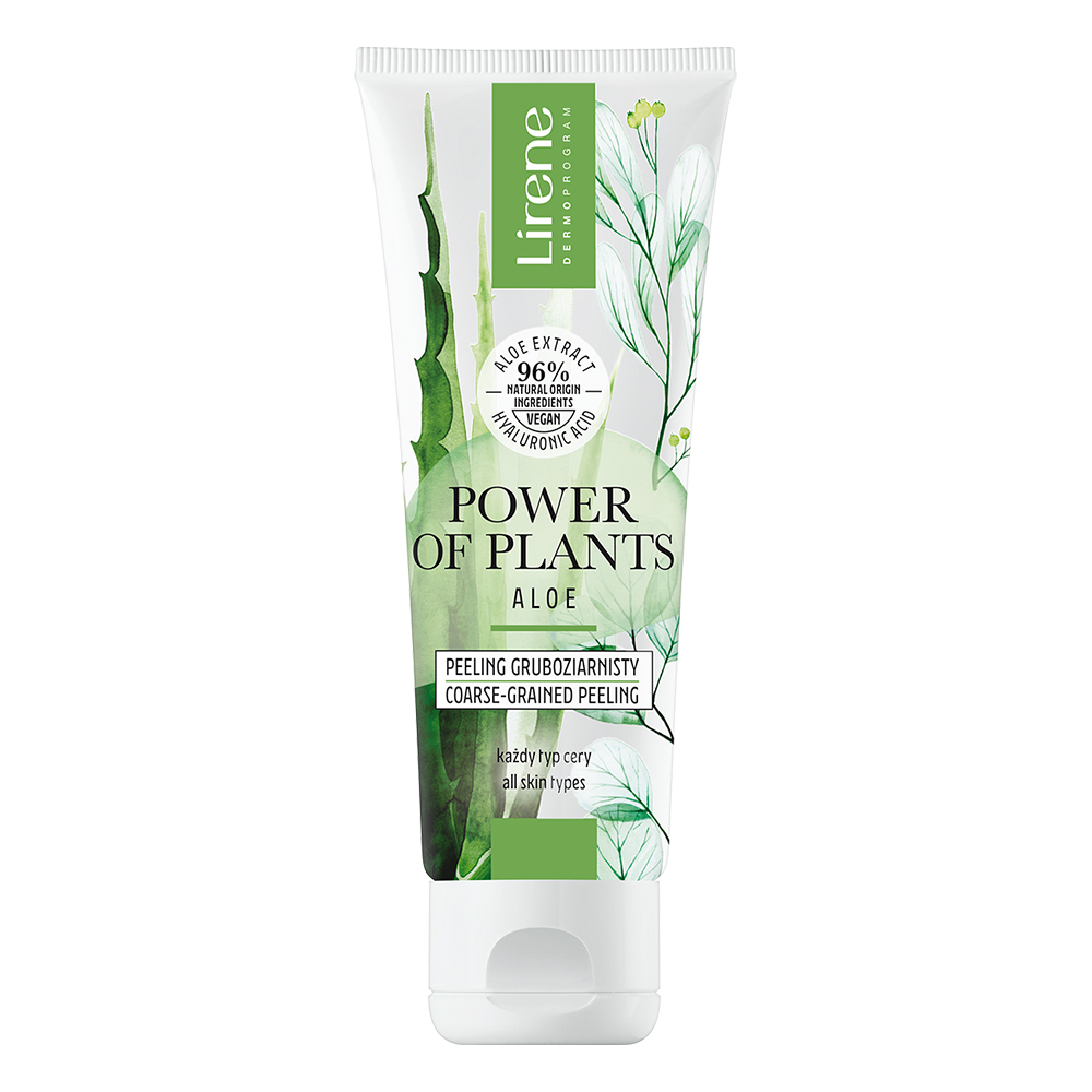 Peeling facial cu granulatie grosiera si extract de aloe Power of plants, 75 ml, Lirene
