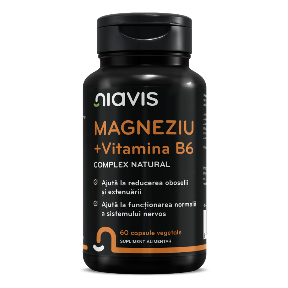 Magneziu + Vitamina B6, 60 capsule, Niavis