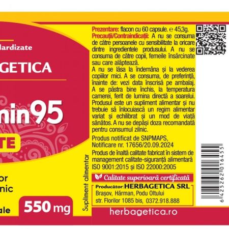 Curcumin 95 forte, 60 capsule, Herbagetica 658668