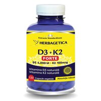 Vitamina D3+K2 Forte, 120 capsule, Herbagetica